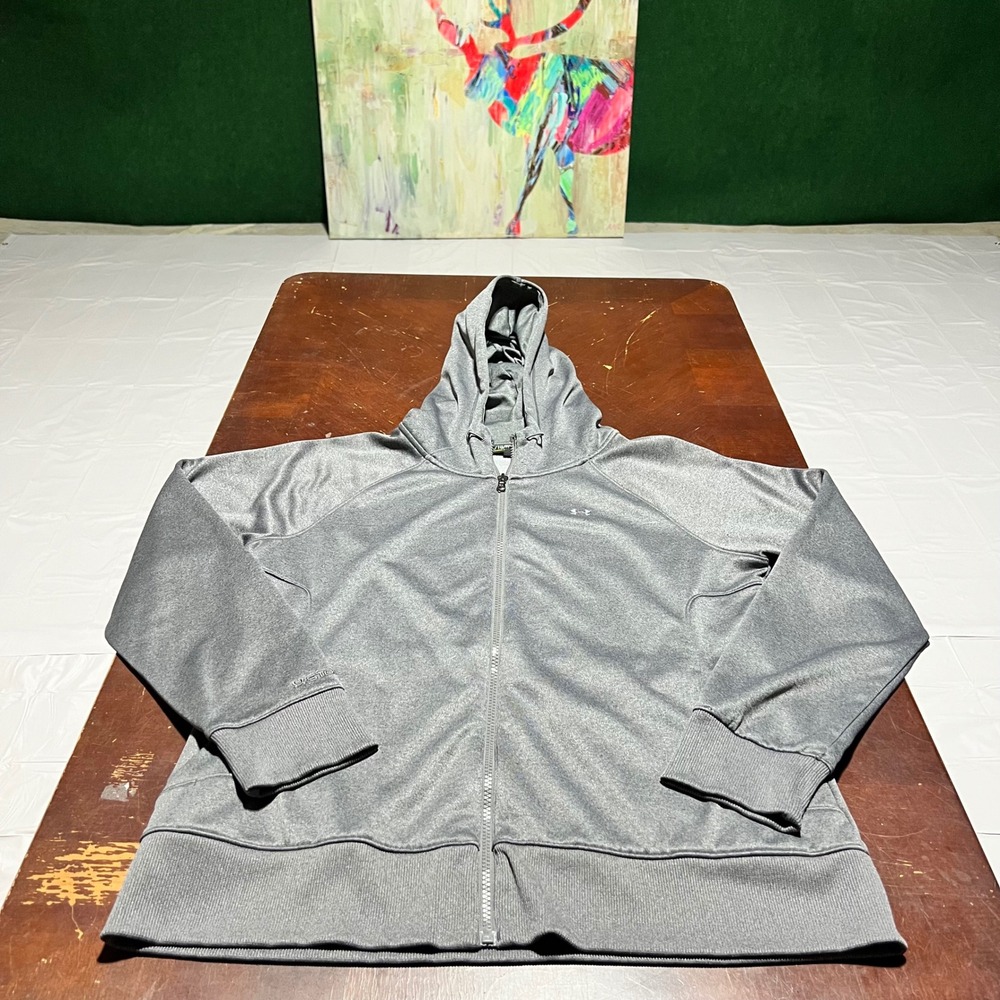 Under Armour Storm Full Zip Hoodie Gray Heather Semi-Fitted Womens XL